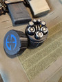 LAPG Tactical Spare Battery Container TDP-RDBATTHOLDER, black cylindrical battery magazine with multiple AA batteries inside for tactical use.