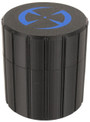 LAPG Tactical Spare Battery Container, portable black battery storage box with blue logo on top