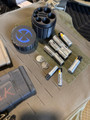 LAPG Tactical Spare Battery Container TDP-RDBATTHOLDER 840277252944, black cylindrical battery holder for storing multiple batteries.