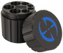 LAPG Tactical Spare Battery Container TDP-RDBATTHOLDER, black cylindrical storage case with a screw-on lid featuring a blue logo.