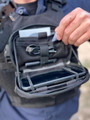 Kitanica Flip Admin Pouch 112-KN, black tactical shoulder bag with multiple compartments and organization slots for tech accessories.