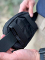 Kitanica Flip Admin Pouch 112-KN, close-up view of the black tactical admin pouch with multiple compartments and adjustable strap for organized storage.