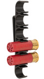 LAPG Shotgun Shell Holder - 3 Pack, black polymer holder with two shotgun shells secured horizontally.