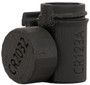 LAPG Picatinny Rail Battery Storage Container - 2 Pack, black plastic battery storage case with textured surface and embossed product details.