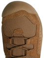 OTB Boots Incline Mid Waterproof Tactical Boot, close-up of the tan-colored, high-top tactical boot with durable synthetic and textile upper, reinforced toe cap, padded collar, and secure lace-up closure.