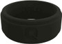 Qalo Mens Step Edge Black Q2X Silicone Ring laying flat