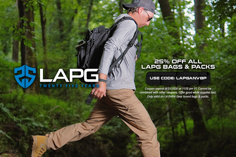 25% Off LAPG Bags & Packs - Use Coupon Code: LAPGANVBP