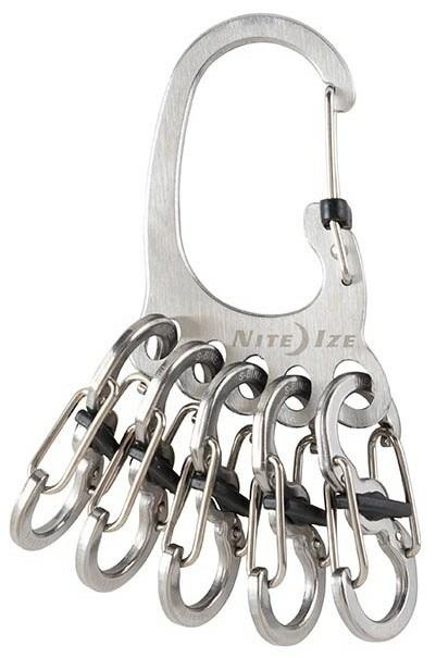 Nite Ize BigFoot Locker KeyRack Stainless Steel Keychain w/ 5 Locking  S-Carabiner Clips