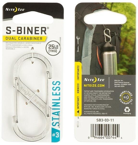 Nite Ize S-Biner Plastic No.4 Tactical Black Dual-Gated Carabiner (4-Pack)