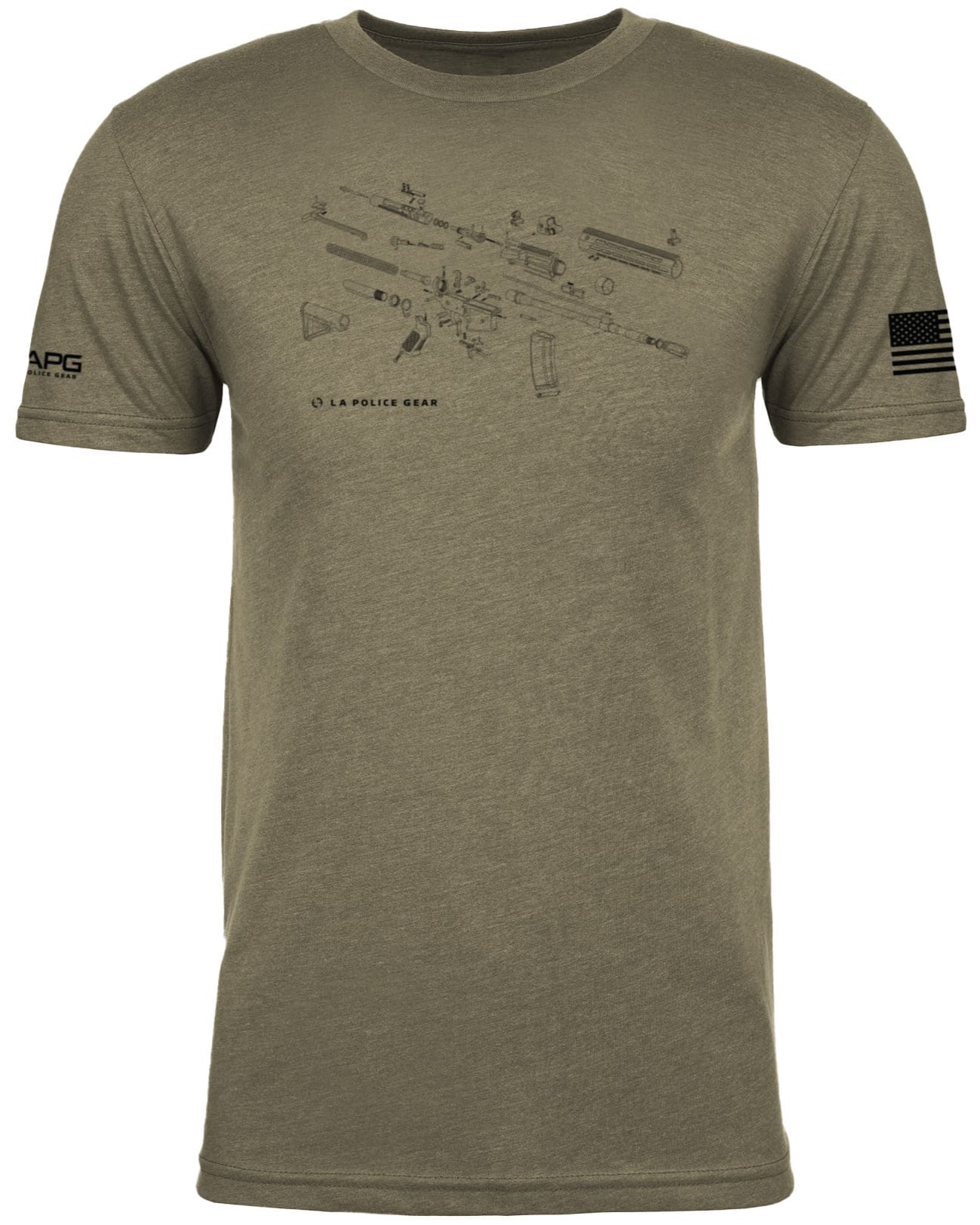 LA Police Gear Men's AR15 Gun Parts T-shirt | LA Police Gear