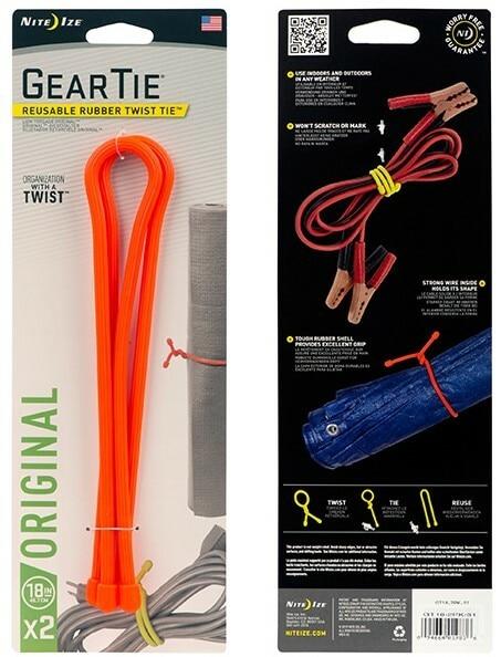 Nite Ize Gear Tie Reusable Rubber Twist Tie 18 in. - 2 Pack