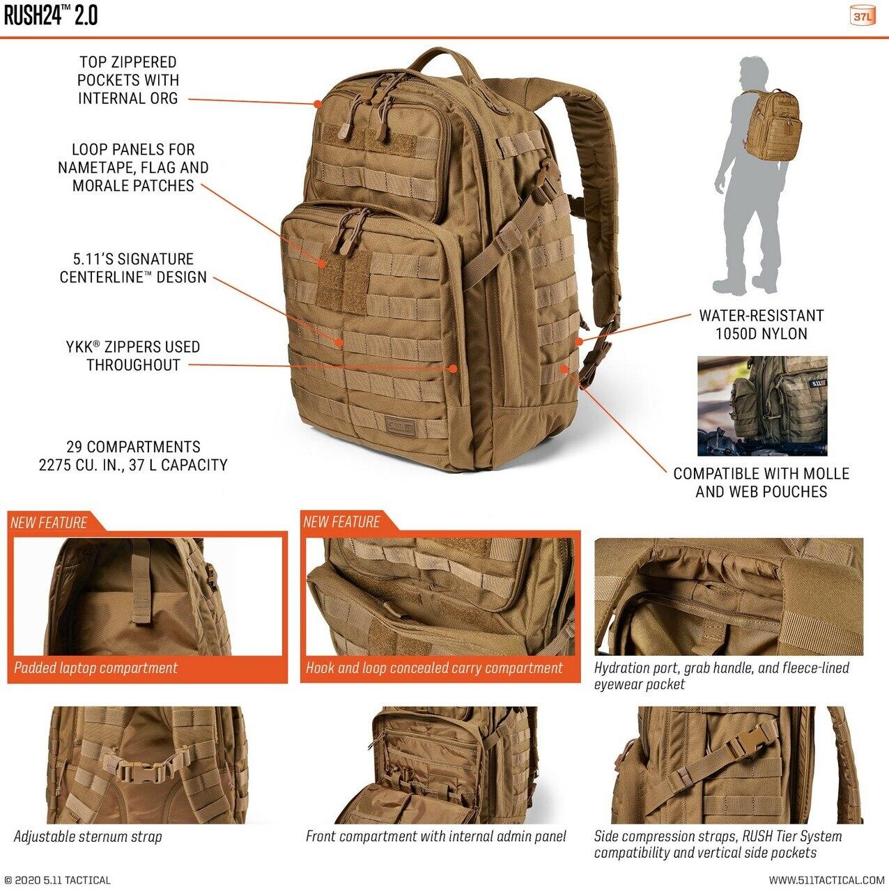 5.11 Tactical RUSH 24 2.0 Multicam Backpack 56564