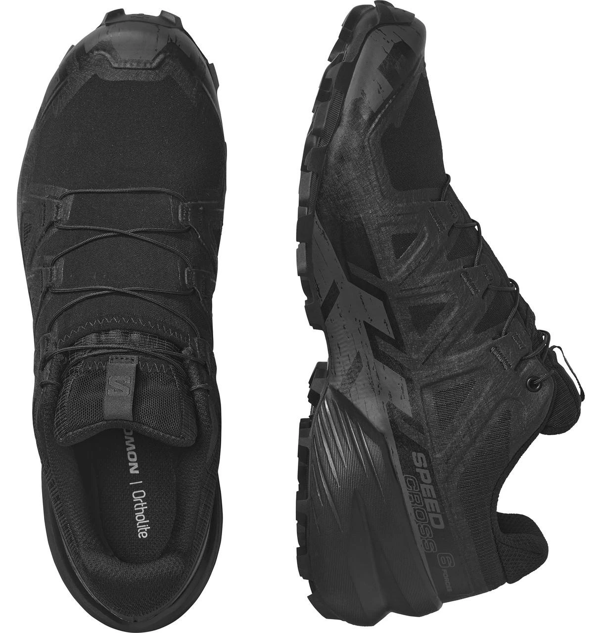 Salomon Black SpeedCross 6 Forces Trail Running Shoe display picture 3