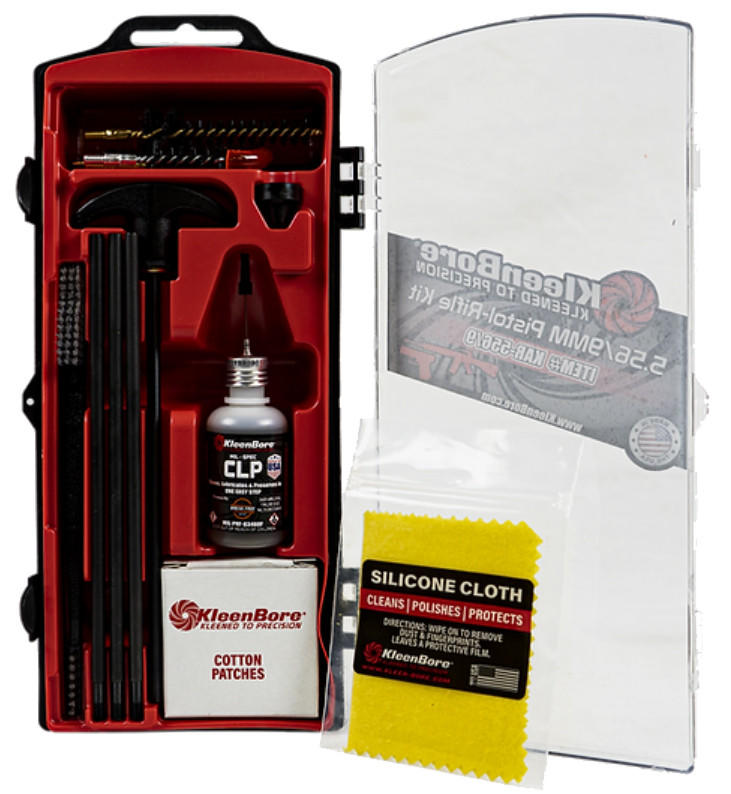 KleenBore Black Pouch - 3 Gun Tactical Kit 5.56/9mm/12 GA Cleaning