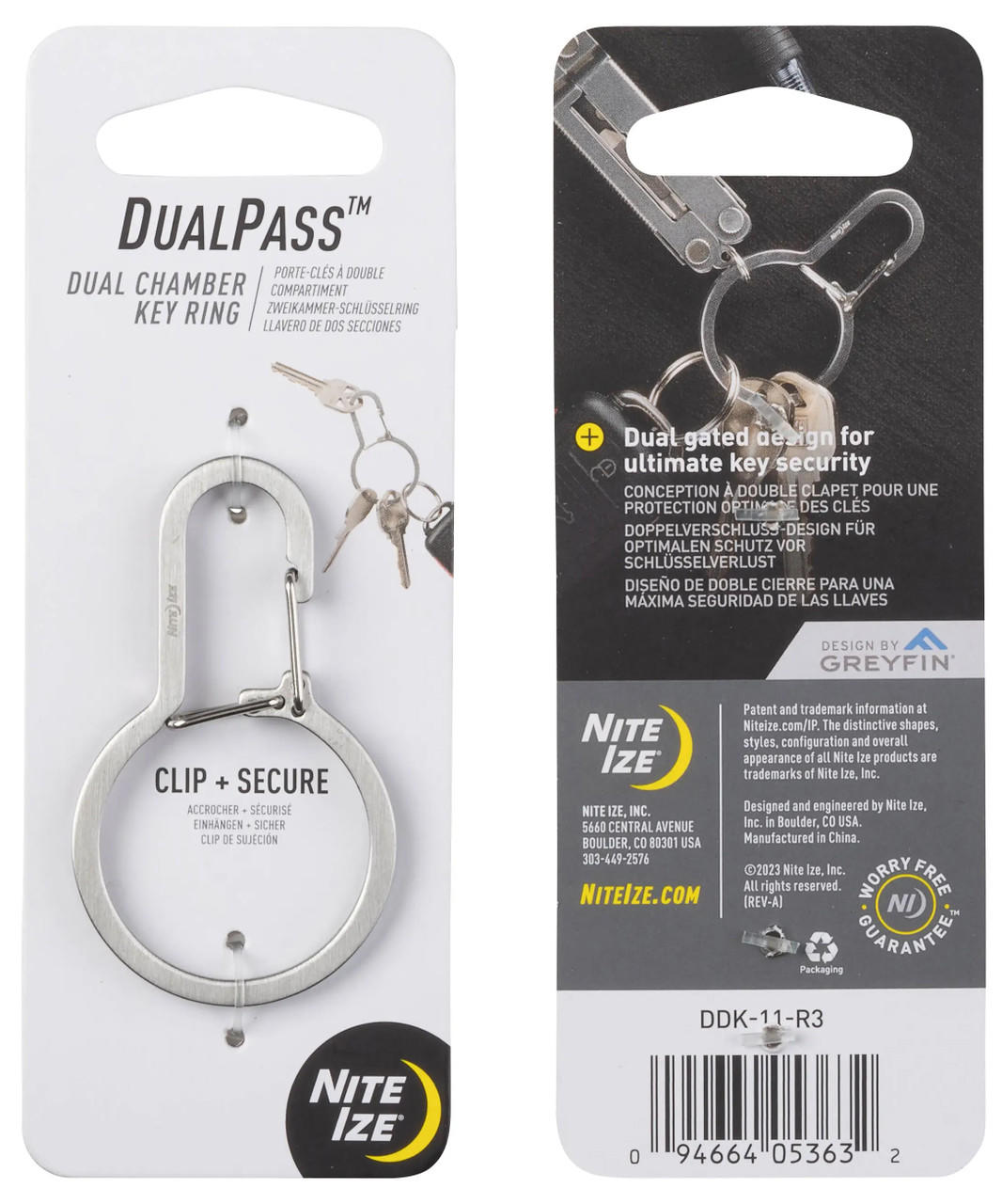 NiteIze DualPass Dual Chamber Key Ring DDK-11-R3