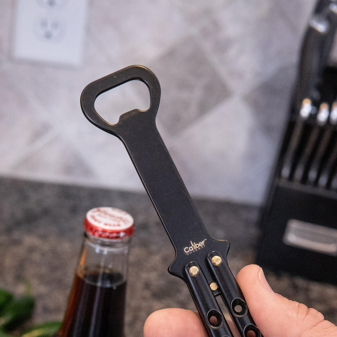 Caliber Gourmet Butterfly Bottle Opener Black CBGBF1021BK