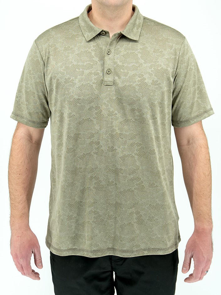 LA Police Gear Men's Perforated Camo Short Sleeve Polo Shirt