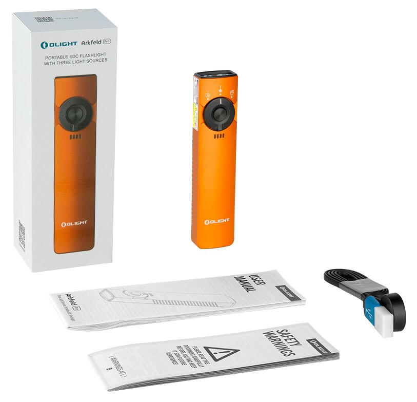 Olight Arkfeld Pro Flat EDC Rechargeable Flashlight w UV and Laser