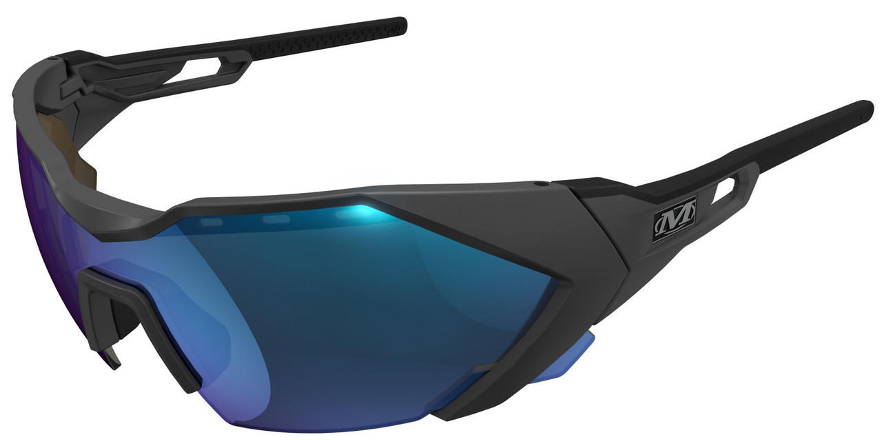 Mechanix Wear Type-E Safety Glasses with Grey Frame and Blue