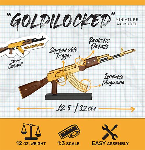Goat Guns Diecast Model Mini AK47 - Gold