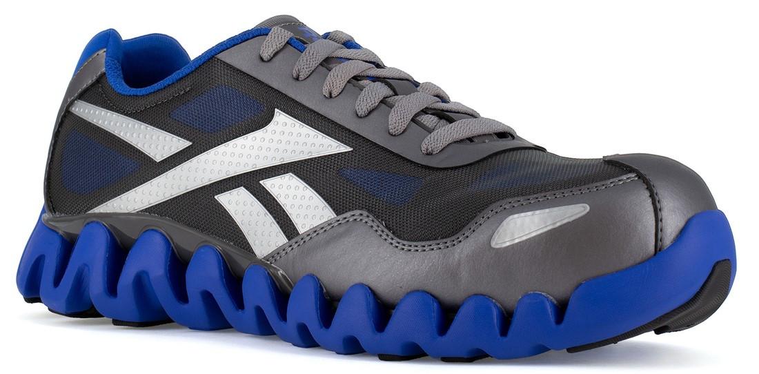 Reebok Men's Grey Blue Zig Pulse Athletic Comp Toe Shoe RB3018
