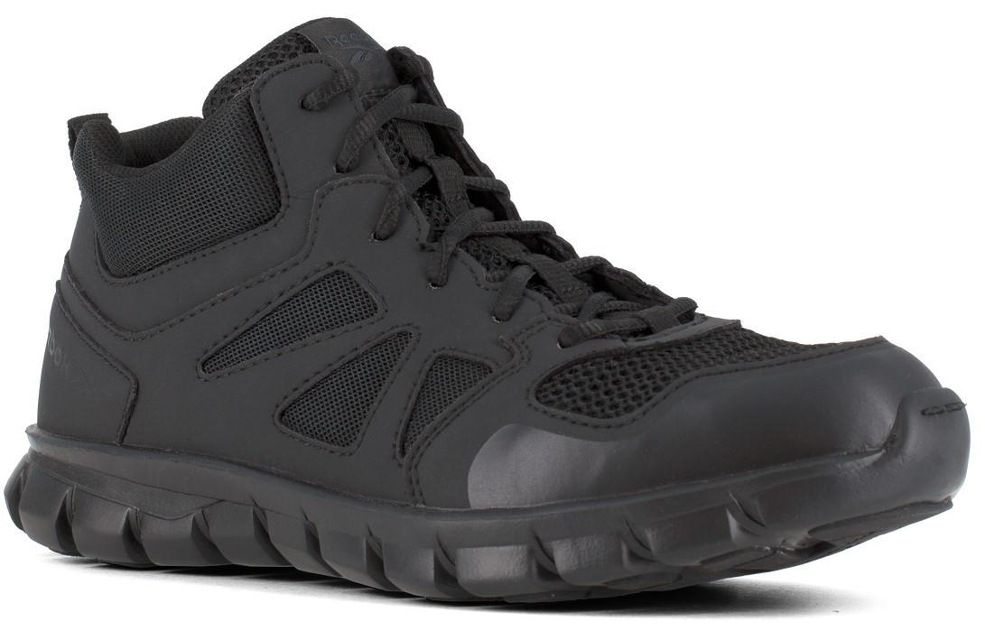 個人装備 Reebok SubliteCushion Tactical Mid Black Reebok Men's Sublite Cushion Tactical Mid-Cut Black Boot-RB8405