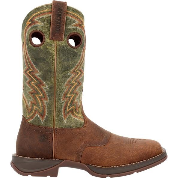NEW DURANGO BOOTS men\'s western boot in chestnut/green Durango Rebel Soft Toe Boot – Dark Chestnut/Hunter Green  main image 2