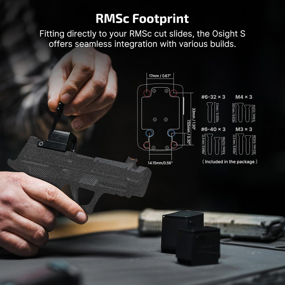 OSIGHT S ドットサイト Osight S 2 MOA Dot & 32 MOA Circle Multi-reticle System Red
