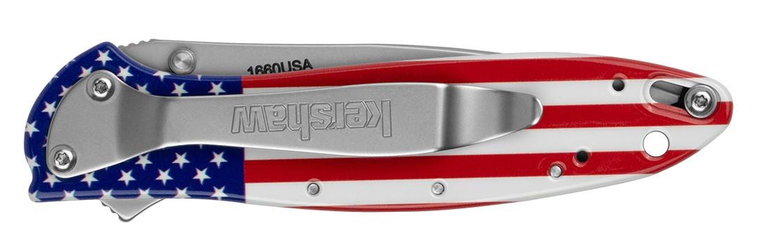Kershaw Leek USA Flag Folding Knife 1660USA