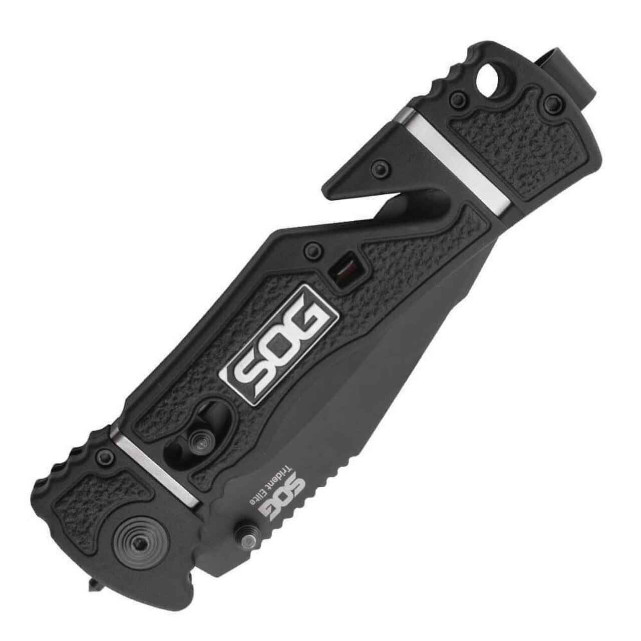 SOG Trident Elite Straight Edge Tanto Black TiNi EDC Folding Knife