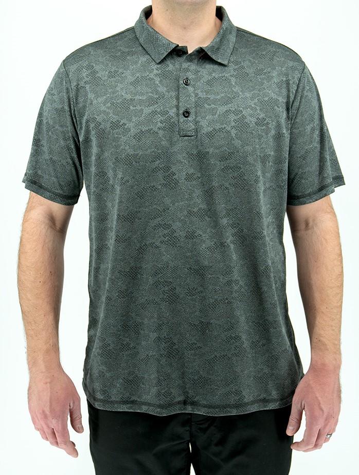 LA Police Gear Men's Perforated Camo Short Sleeve Polo Shirt
