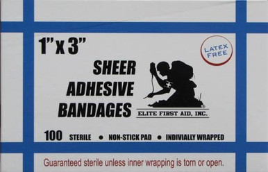 Elite First Aid Inc 1x3inch Strip Adhesive Bandage Pack of 16