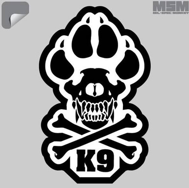 Mil-Spec Monkey K9 Decal | Grey/Black | LAPoliceGear.com