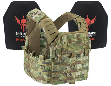 Shellback Tactical Banshee Elite Defender System with Level III 1078 Armor Plates Coyote Nylon