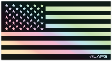 LA Police Gear Large Holographic Flag 57inch x 3inch Sticker