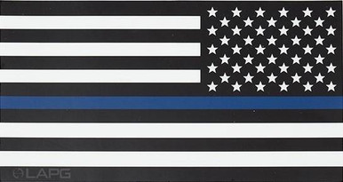 LA Police Gear Large Thin Blue Line Reverse US Flag 57inch x 3inch Sticker
