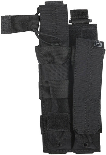 511 Tactical BungeeCover Double MP5 Magazine Pouch 56161 Black Nylon