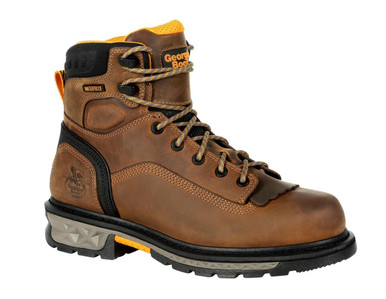 Georgia Boot Carbo-Tec LTX 6" Brown/Black Waterproof Composite Toe Work Boot | 14-Wide | Nylon/Leather/Rubber | LAPoliceGear.com