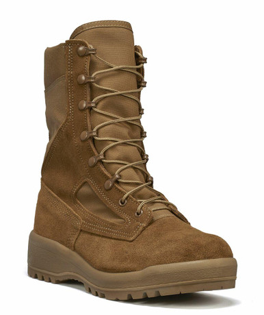 Belleville Boots Men's 8" Hot Weather Steel Safety Toe Boot - C300ST | Coyote | 16-Standard | Nylon/Leather/Rubber | LAPoliceGear.com