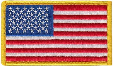 Heros Pride US Flag Patch Gold