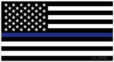 LA Police Gear Large Thin Blue Line US Flag 57inch x 3inch Sticker