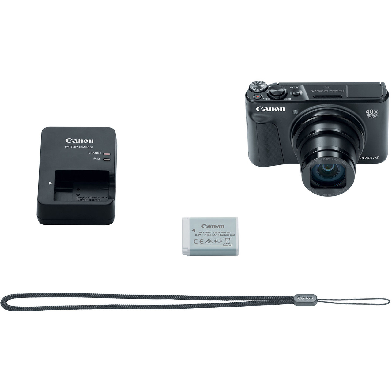 Canon PowerShot SX740 HS Digital Camera (Black) – 40x Zoom, 4K Video