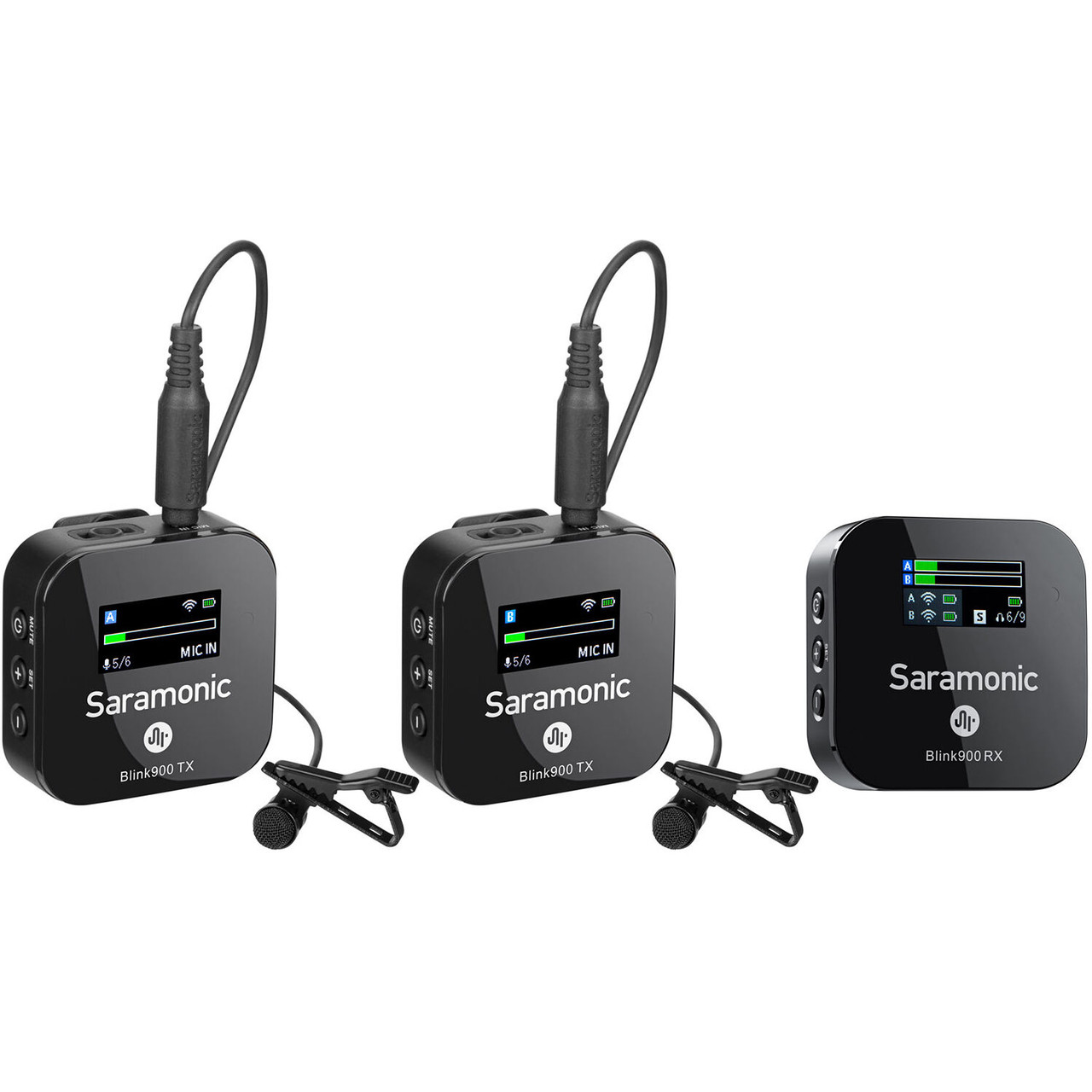 Saramonic Blink 900 B2 2-Person Digital Camera-Mount Wireless Omni Lavalier  Microphone System (2.4 GHz, Black)