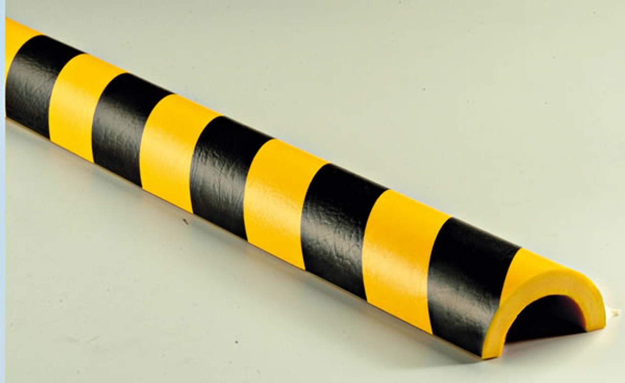 Protective Bumper Guards - Style D - Black/Yellow - Polyurethane Foam - 39  3/8 in long