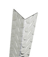 Aluminum Diamond Plate Corner Guard, 24in x 4.5in x 4.5in, 063 ga, 90 Degree, Basic, Diamond Plate, Satin 4 Brushed Finish