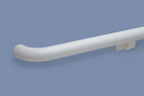 3 9/16in x 144in, Pawling BR-1200-Series, Round Vinyl Handrail, with Aluminum Retainer, Molded Returns ( w/ Hardware), Molded Outside Corners ( w/ Hardware), Molded Inside Corners ( w/ Hardware) & Mounting Bracket (Included)