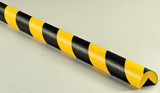 Round Corner Guard Protector, 39.38in x 1.56in with Self-Stick Adhesive, Black-Yellow