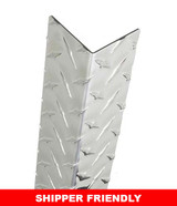 Aluminum Diamond Plate Corner Guard, 94in x 2in x 2in, 063 ga, 90 Degree, Basic, Diamond Plate, Satin 4 Brushed Finish