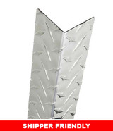 Aluminum Diamond Plate Corner Guard, 94in x 2.5in x 2.5in, 063 ga, 90 Degree, Basic, Diamond Plate, Satin 4 Brushed Finish