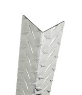 Aluminum Diamond Plate Corner Guard, 72in x 1in x 1in, 125 ga, 90 Degree, Basic, Diamond Plate, Satin 4 Brushed Finish